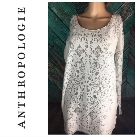 Anthropologie Tops - Pins & Needles White Burn Out Sweatshirt